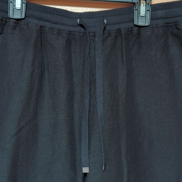 J Jill Linen Blend Black Drawstring Pants Coastal Tab Button Capsule sz M - Picture 6 of 12
